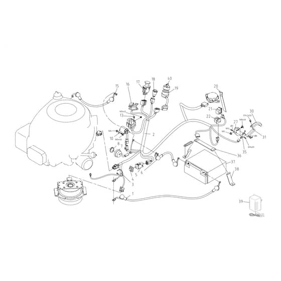 EF 86R/12.5 K M - 2024 - Efco Ride On Mower Electrical Parts Diagram