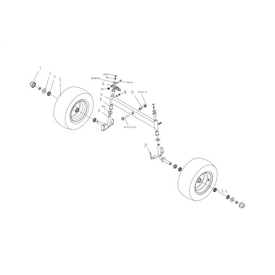EF 86R/12.5 K M - 2025 - Efco Ride On Mower Front axle Diagram