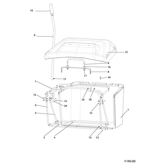 EF 92/13H - 2015 - Efco Ride On Mower Grass collector Diagram
