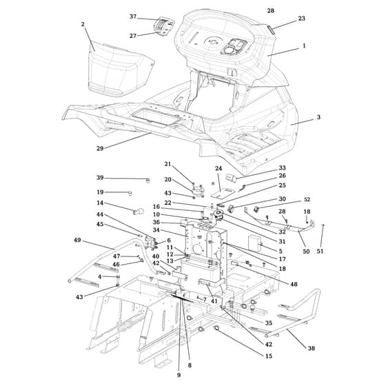 EF 92/13H - 2016 - Efco Ride On Mower Dashboard Diagram