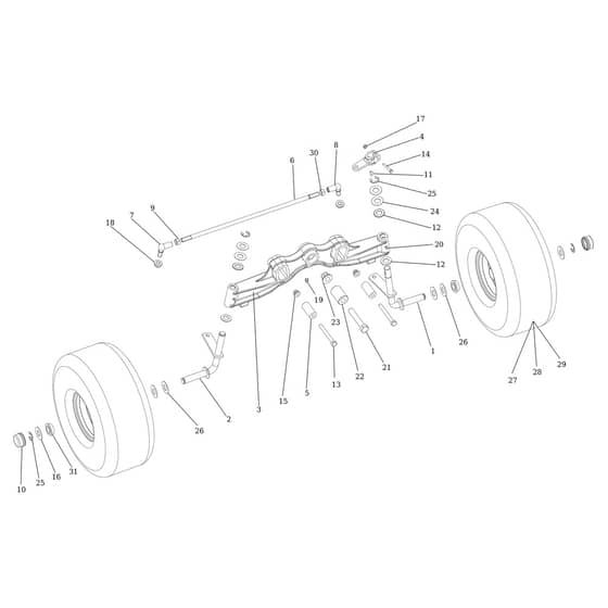 EF 92/13H - 2024 - Efco Ride On Mower Front axle Diagram