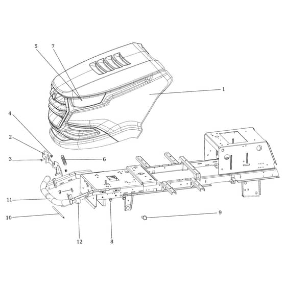 EF 92/16H - 2015 - Efco Ride On Mower Hood 02 Diagram