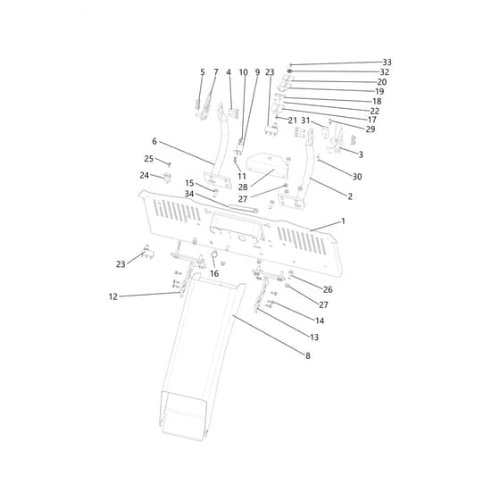 EF 92/16H (VICTUS) - 2024 - Efco Ride On Mower Chute and collector assy Diagram