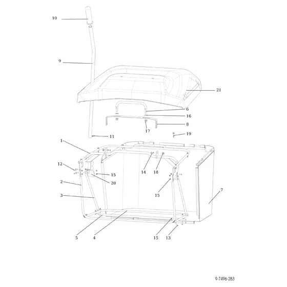 EF 92/24 KH (K2400AVD TWIN) - 2020 - Efco Ride On Mower Grass collector Diagram