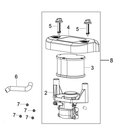 EF 92/24 KH (K2400AVD TWIN) - 2021 - Efco Ride On Mower Air Filter Diagram