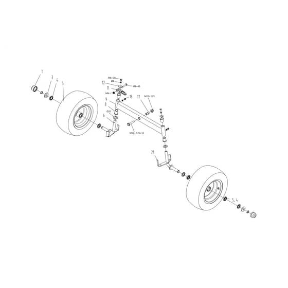EF 92R/16 K - 2024 - Efco Ride On Mower Front axle Diagram