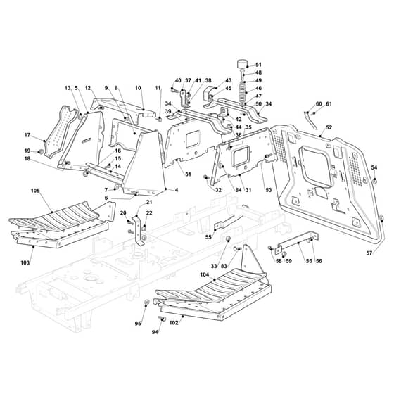 EF 93/16 K - 2019 - Efco Ride On Mower Frame Diagram