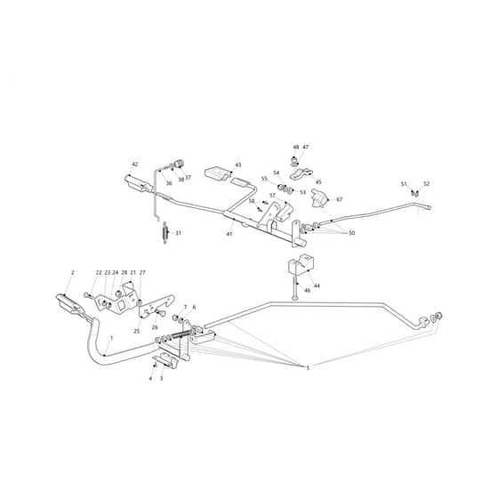 EF 94/16 K - 2023 - Efco Ride On Mower Brake and Gearbox Controls Diagram