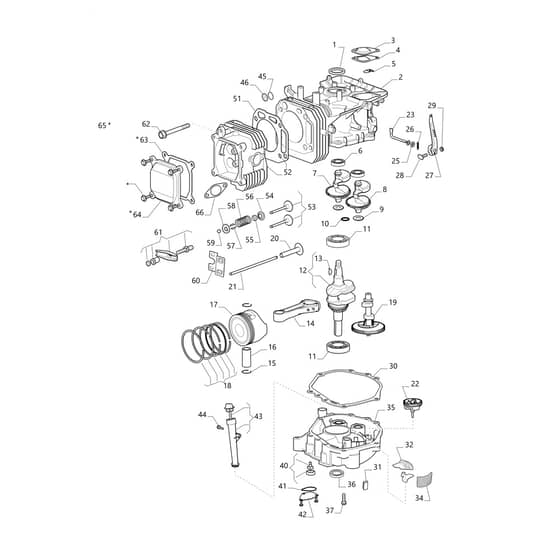 EF 98L/14.5 K H - 2019 - Efco Ride On Mower Engine assy Diagram