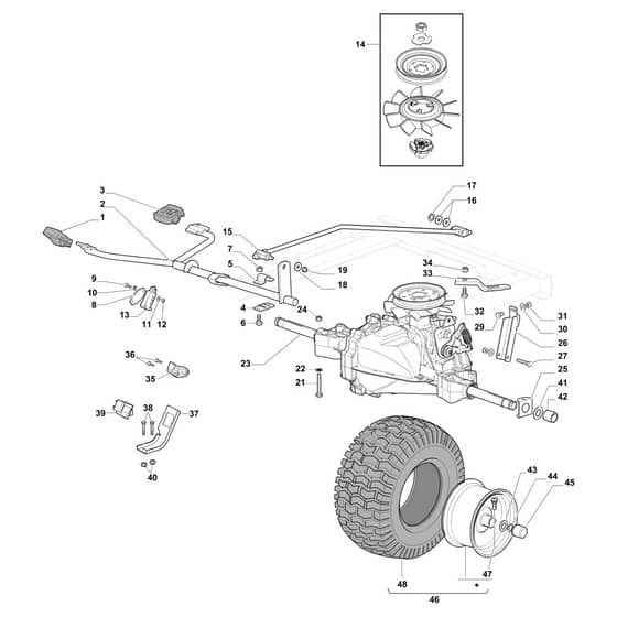 EF 98L/14.5 K H - 2022 - Efco Ride On Mower Transmission Diagram