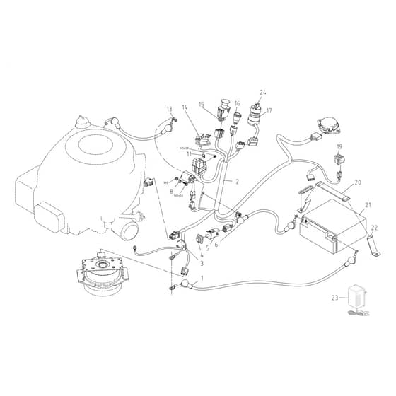EF 99L/12.5 K M - 2024 - Efco Ride On Mower Electrical Parts Diagram