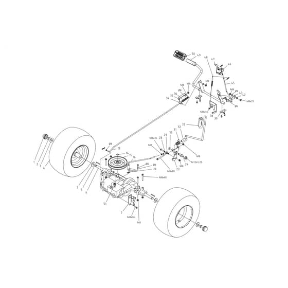 EF 99L/12.5 K M - 2024 - Efco Ride On Mower Rear axle Diagram