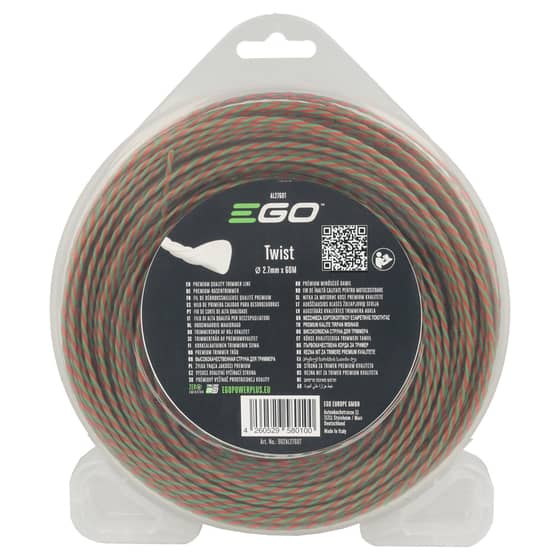 Genuine EGO 2.7mm x 60m Low-Noise Twist Strimmer Line [Red/Green] - AL2760T
