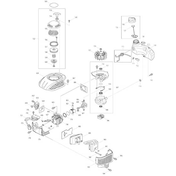 Makita EH7500S - Petrol Hedge Trimmer - Power Tool 02 Diagram