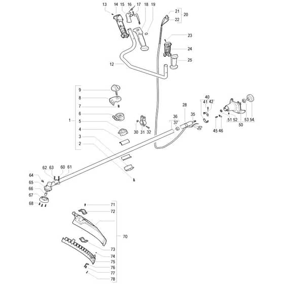 McCulloch ELITE 1 810 BT - 2007-02 - Shaft & Handle Parts Diagram