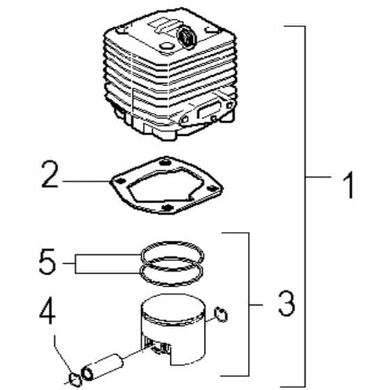 McCulloch ELITE 2 210 BT - 2007-03 - Cylinder Piston (3) Parts Diagram