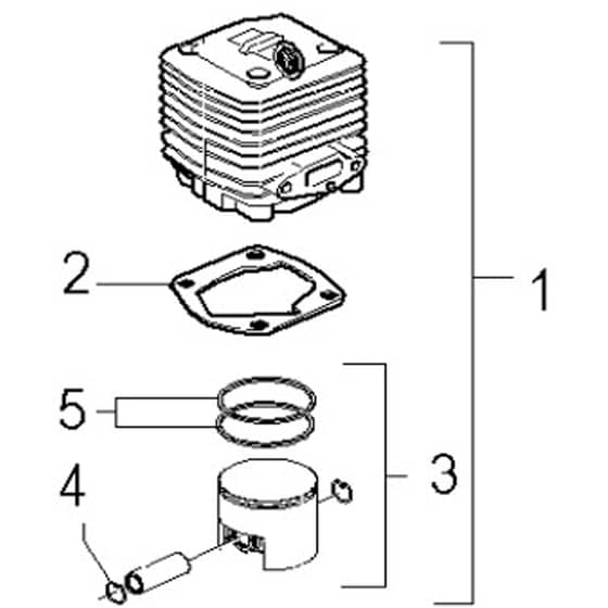 McCulloch ELITE 2 210 L - 2007-03 - Cylinder Piston (1) Parts Diagram