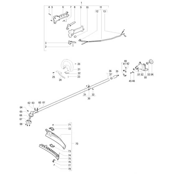 McCulloch ELITE 2 210 L - 2007-03 - Shaft & Handle Parts Diagram