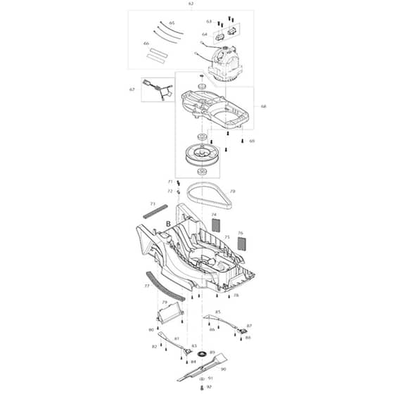 Makita ELM3320 - 330mm Electric Lawn Mower - Power Tool 04 Diagram