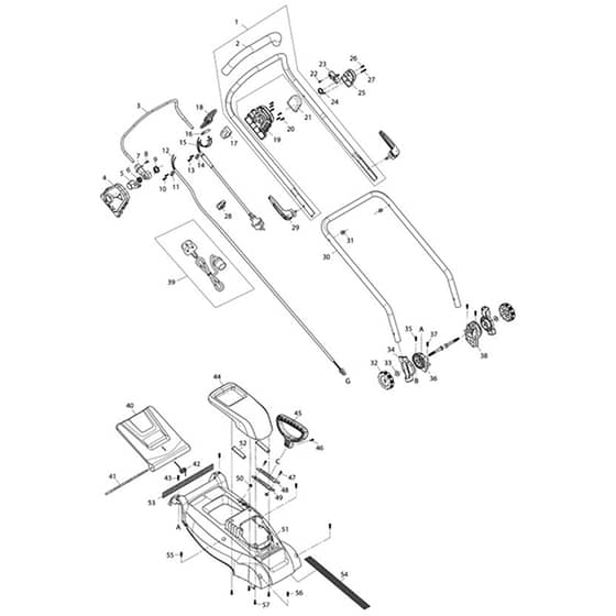 Makita ELM4120 - 410mm Electric Lawn Mower - Power Tool 01 Diagram