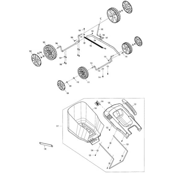 Makita ELM4120 - 410mm Electric Lawn Mower - Power Tool 03 Diagram
