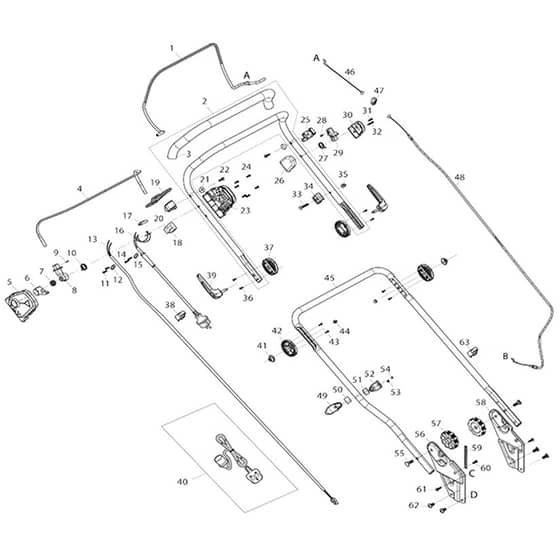 Makita ELM4621 - 460mm Electric Lawn Mower - Power Tool 01 Diagram