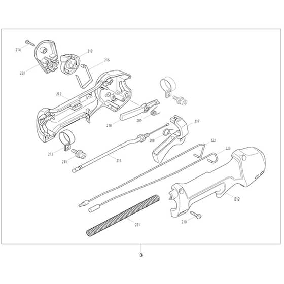 Makita EM2511LH - Petrol Brushcutter - Power Tool 02 Diagram