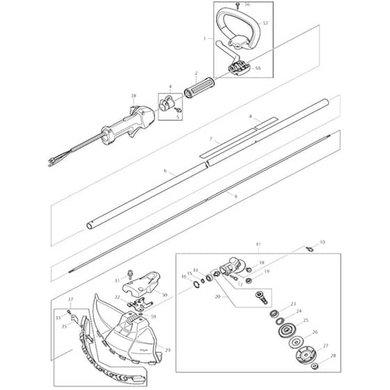 Makita EM2650LH - Petrol Brush Cutter - Power Tool 01 Diagram