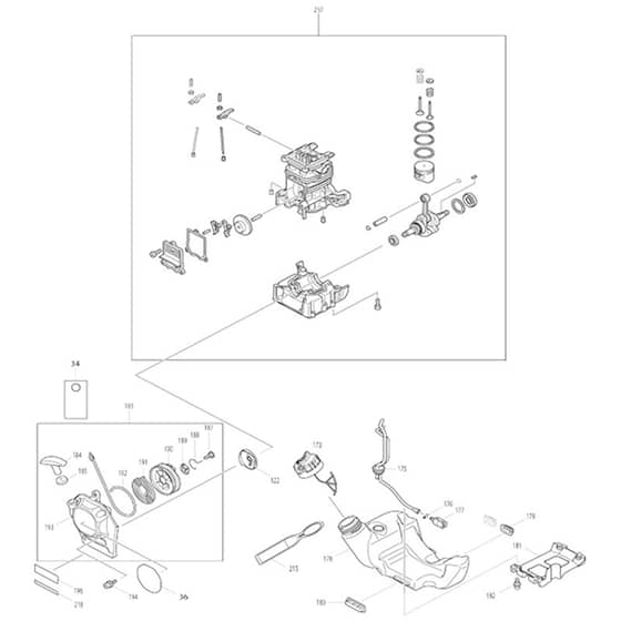 Makita EM2653LH - Petrol Brushcutter - Power Tool 04 Diagram