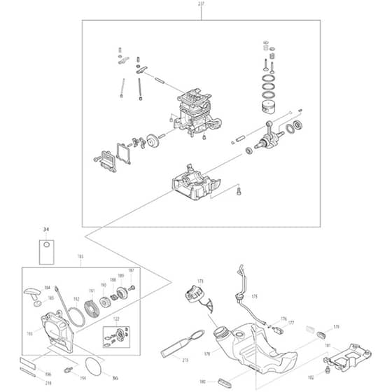 Makita EM2654LH - Petrol Brushcutter - Power Tool 04 Diagram