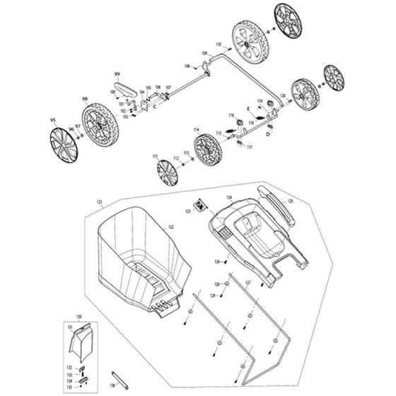 Makita EM411 - 410mm Electric Lawn Mower - Power Tool 03 Diagram