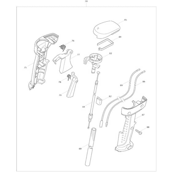 Makita EM4350UH - Petrol Brushcutter - Power Tool 02 Diagram