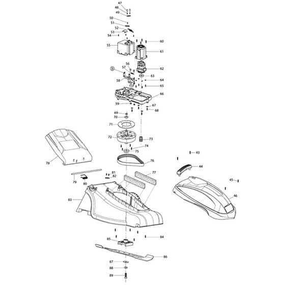 Makita EM-380 - 380mm Electric Lawn Mower - Power Tool 02 Diagram