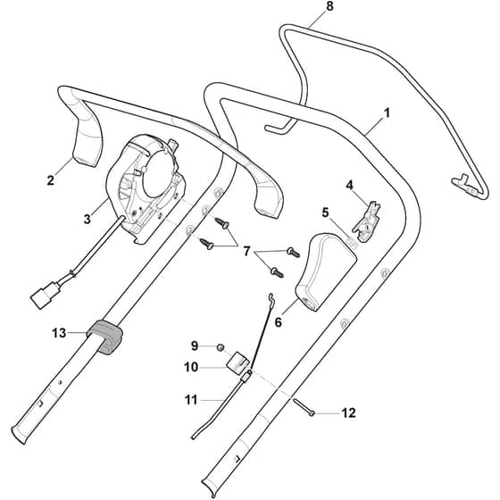 EMPRESS 51 Li Kit - 2022 - 2L0536803/M22 - Mountfield Rotary Mower Handle Diagram