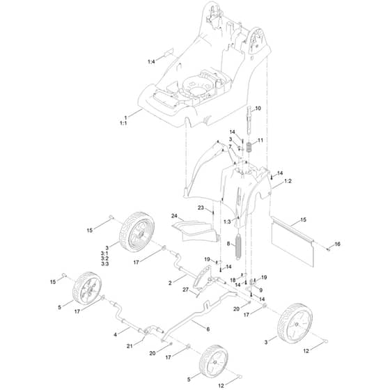 Toro eMulticycler eL36PST 36cm - 21836 (323000001 - 325999999) Traction and Height-of-Cut