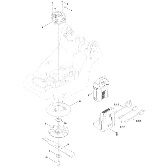 Toro eMulticycler eL43VST 43cm - 21844 (323000001 - 325999999) Motor Module and Blade