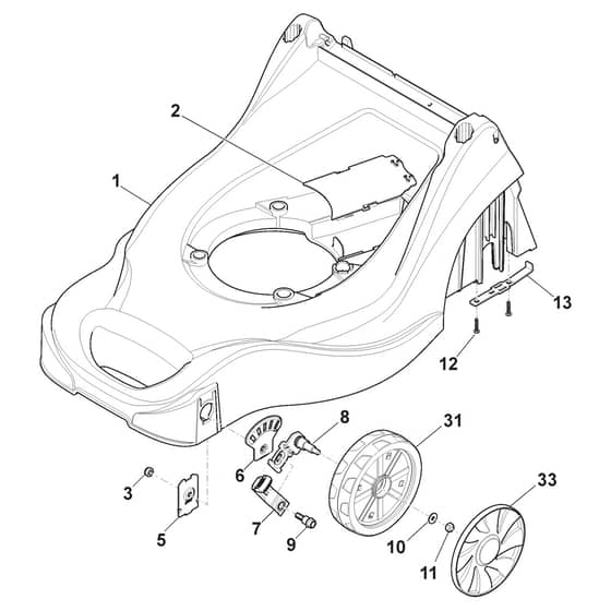 EP 414-B - 2012-2013 - 297411023/12 - Castel Garden Rotary Mower Deck and Height Adjusting Diagram