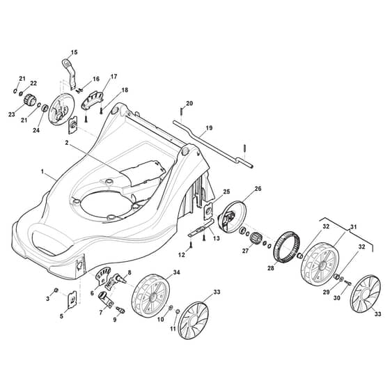 EP 414 TR-G - 2013 - 297412043/CFR - Castel Garden Rotary Mower Deck and Height Adjusting Diagram