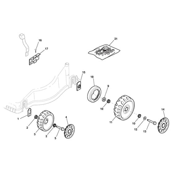 EP 434 TR - 2012-2013 - 2974300043/CN - Castel Garden Rotary Mower Wheels and Hub Caps Diagram