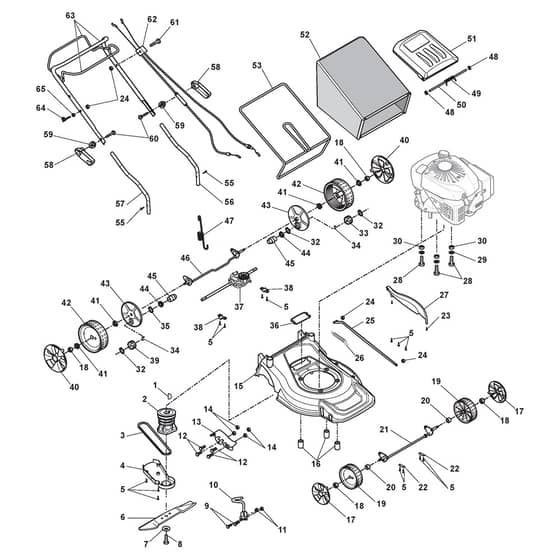 EPL 424 TR-G - 2014-2016 - 297422043/14 - Castel Garden Rotary Mower Walkbehind Diagram