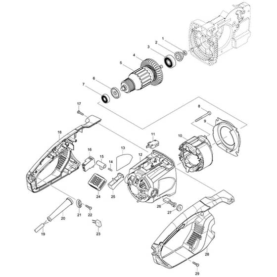 Makita ES2141KX - Electric Chain Saw 400mm - Power Tool 01 Diagram