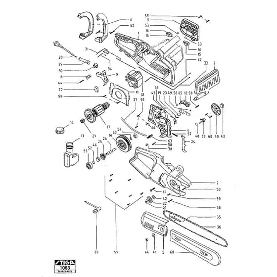 ES 1600 EL - 2000 - 15-3216-11 - Stiga Chainsaw Chainsaw Diagram