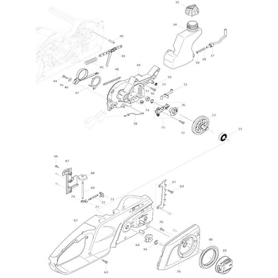 Makita ES-34TLC - Electric Chain Saw - Power Tool 02 Diagram