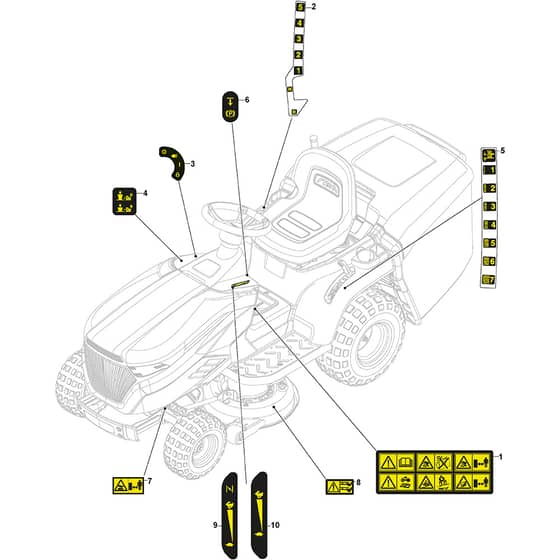 ESTATE 2084 - 2014-2017 - 2T2000481/14 - Stiga Ride On Mower Labels Diagram