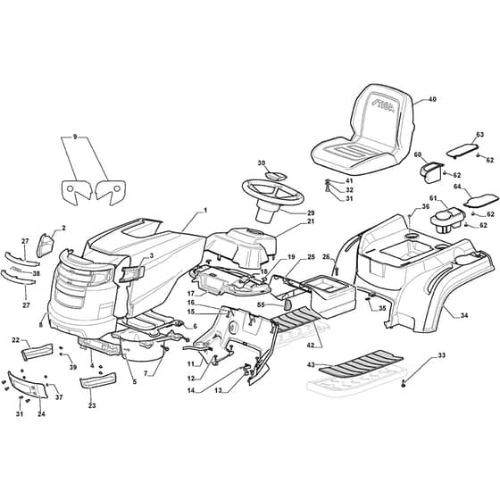 ESTATE 2084 H - 2015-2018 - 2T2120481/15 - Stiga Ride On Mower Body Diagram