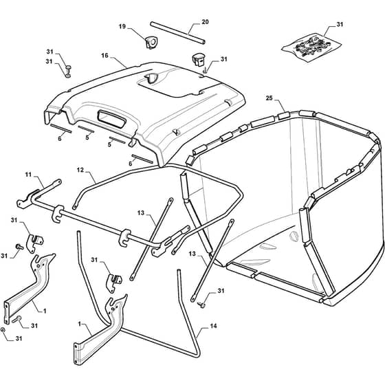 ESTATE 2084 H - 2019-2021 - 2T2120481/ST1 - Stiga Ride On Mower Grasscatcher Diagram