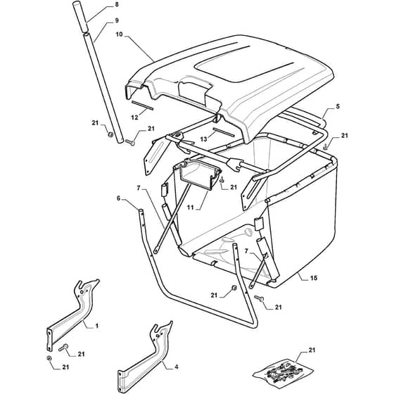 ESTATE 3084 H - 2014-2018 - 2T2110281/14 - Stiga Ride On Mower Grasscatcher Diagram