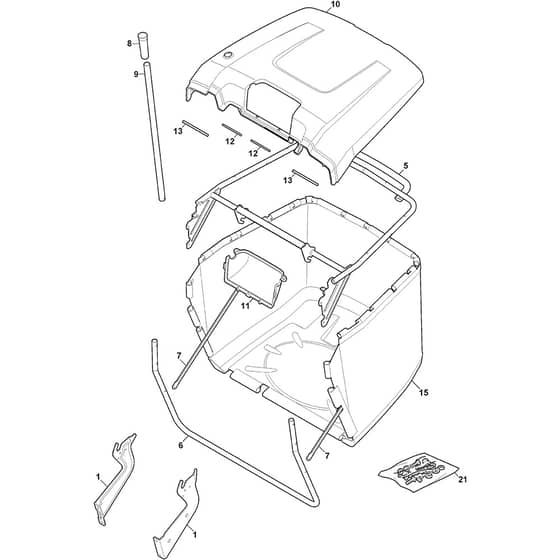 ESTATE 384 B - 2023-2024 - 2T2100281/ST1 - Stiga Ride On Mower Grasscatcher Diagram