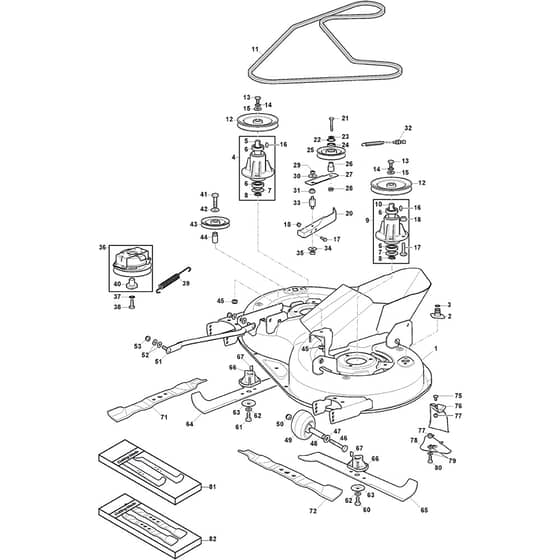 ESTATE 384 M - 2022-2025 - 2T2000481/ST3 - Stiga Ride On Mower Cutting Plate Diagram