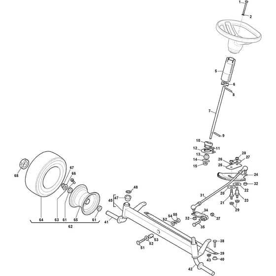 Estate 384e - 2022-2025 - 2T2200481/ST2 - Stiga Ride On Mower Steering Diagram